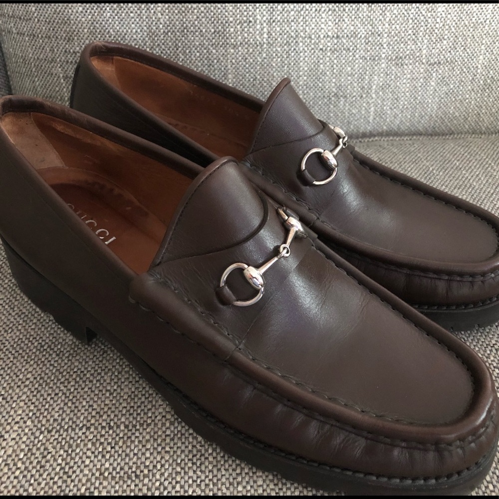 EUC Gucci lug sole loafers.